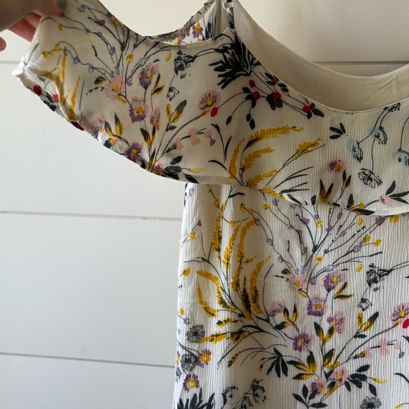 Boho Floral Off Shoulder Mini Dress Lace Hem | Anthropologie Style Size Small - Picture 9 of 10